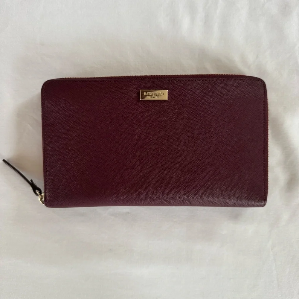 Kate Spade Wallet, Laurel Way Kaden in Cherrywood, Full Zip